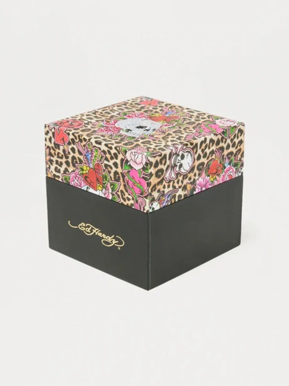 •Love Eternal• Ed Hardy Gold Tone Black Leather Strap Y2K Tattoo Style Watch - Picture 3 of 3